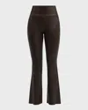 Sprwmn Ankle Flare Leather Leggings In Americano