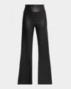 Sprwmn Ankle Flare Leather Leggings In Black