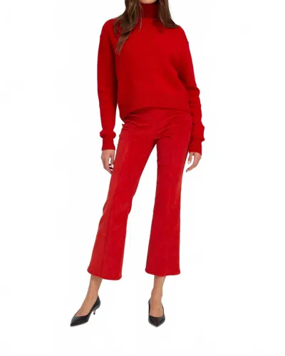 Sprwmn Ankle Flare Pants With Princess Seam In Red