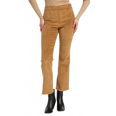 Sprwmn Ankle Flare Pants With Princess Seams In Sepia In Gold