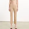 Sprwmn Ankle Flare W/ Pintucks In Kha In Multi