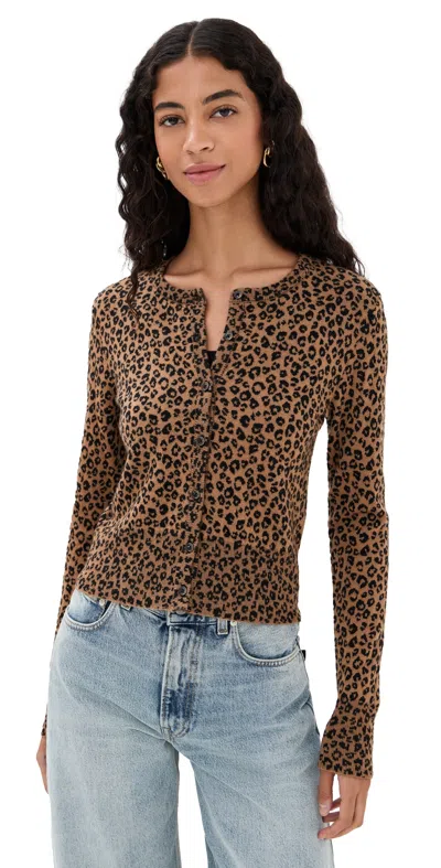Sprwmn Baby Cardigan Leopard In Brown