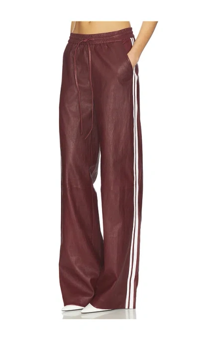 Sprwmn Baggy Athletic Striped Sweatpants In Brown