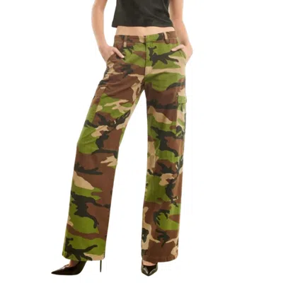 Sprwmn Baggy Cargo Pants In Camouflage In Green