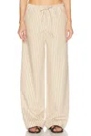 Sprwmn Baggy Easy Pants Camel Stripe In Brown