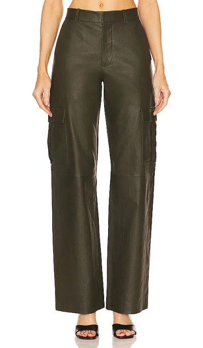 Sprwmn Baggy Low Rise Cargo Trousers In Green