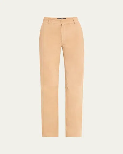 Sprwmn Baggy Suede Trousers In Sand