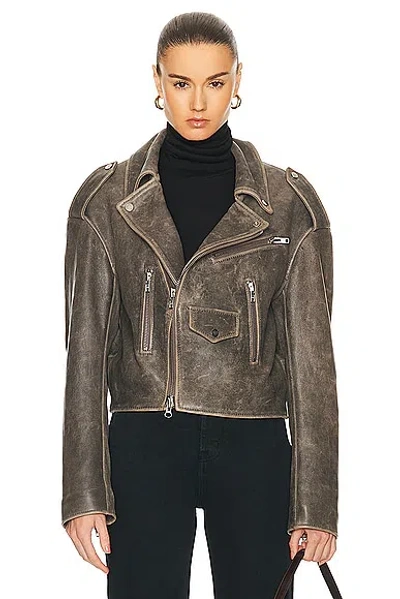 Sprwmn Biker Jacket In Grey
