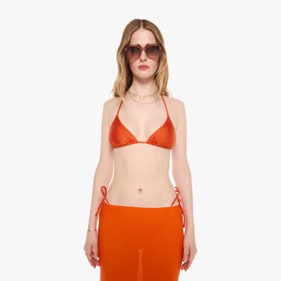 Sprwmn Bikini Top W/ Rhinestones In Orange