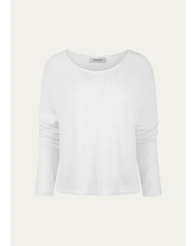 Sprwmn Boucle Off-shoulder Sweater In White