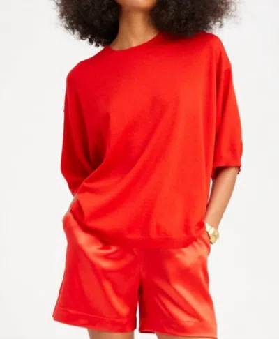 Sprwmn Boxy T-shirt In Red In Orange
