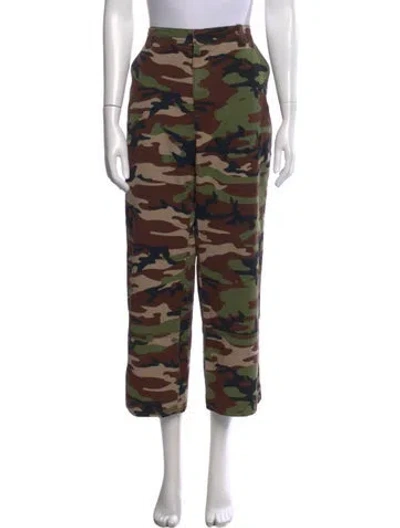 Pre-owned Sprwmn Camouflage Print Straight Leg Pants In Brown