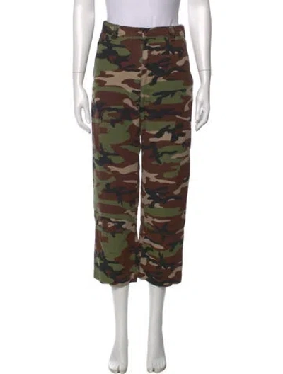 Pre-owned Sprwmn Camouflage Print Straight Leg Pants In Brown