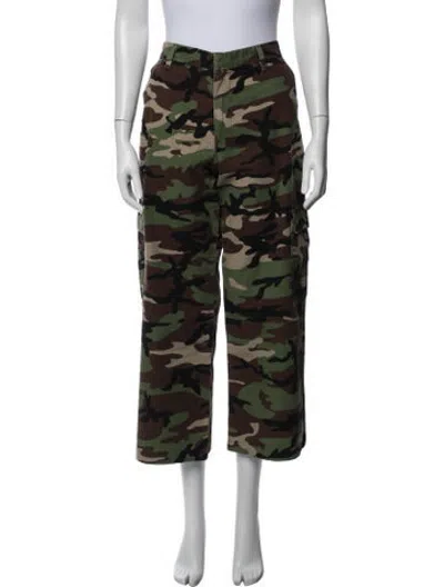 Pre-owned Sprwmn Camouflage Print Straight Leg Pants In Brown