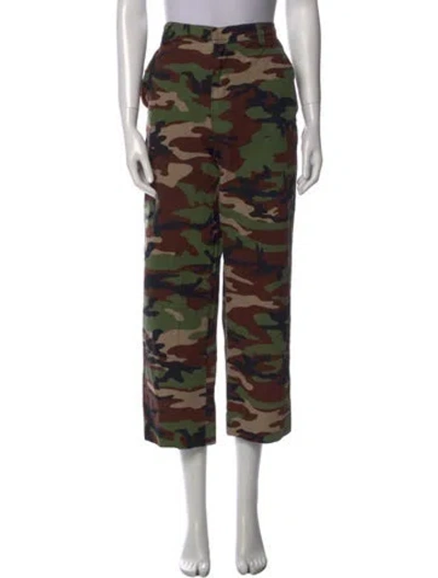 Pre-owned Sprwmn Camouflage Print Wide Leg Pants In Brown