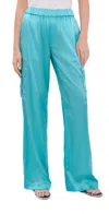 Sprwmn Cargo Silk Pants Baby Blue In Multi