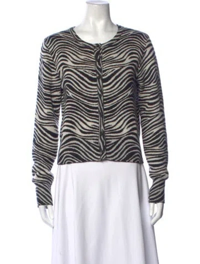 Pre-owned Sprwmn Cashmere Animal Print Sweater In Multicolor