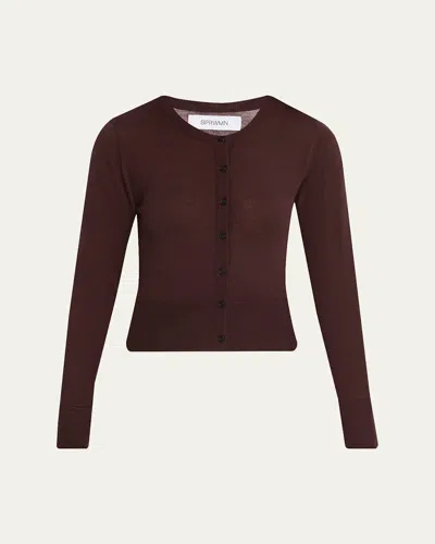 Sprwmn Cashmere Baby Cardigan In Brown