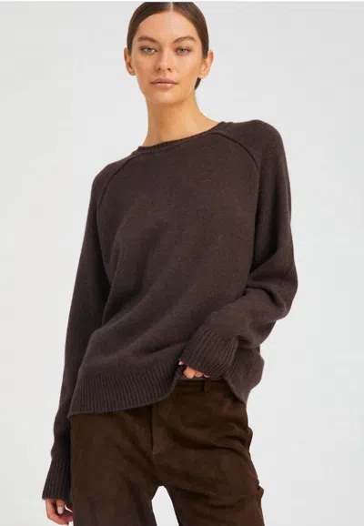 Sprwmn Cashmere Boyfriend Sweater In Coffee In Brown