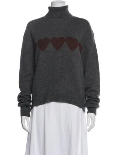 Pre-owned Sprwmn Cashmere Floral Print Sweater In Blue