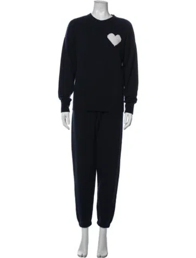 Pre-owned Sprwmn Cashmere Graphic Print Set In Blue