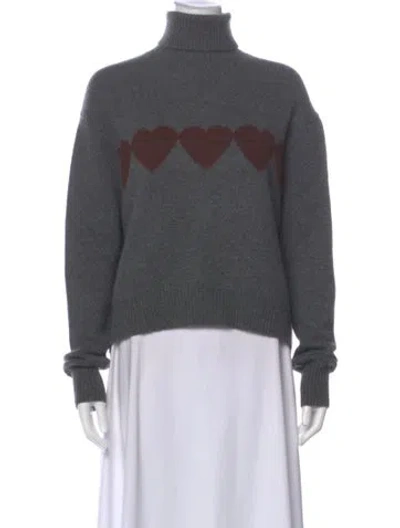 Pre-owned Sprwmn Cashmere Graphic Print Sweater In Gray
