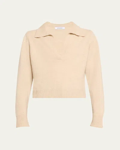 Sprwmn Cashmere Henley Sweater In Oyster