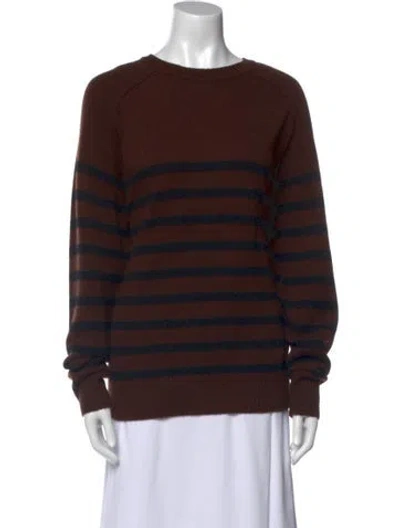 Pre-owned Sprwmn Cashmere Striped Sweater In Brown