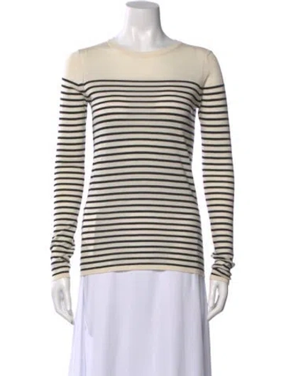 Pre-owned Sprwmn Cashmere Striped Sweater W/ Tags In Neutral