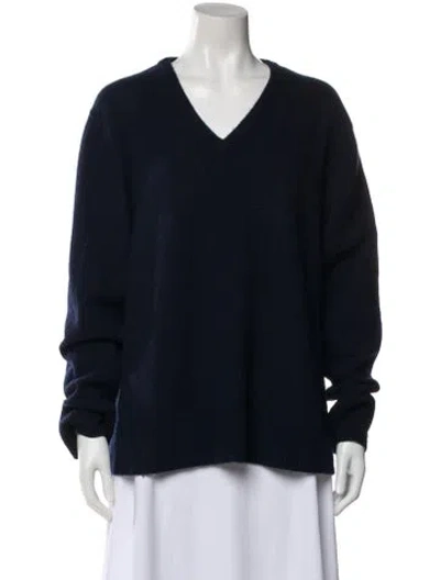 Pre-owned Sprwmn Cashmere V-neck Sweater In Blue