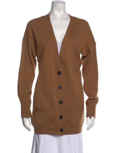 Pre-owned Sprwmn Cashmere V-neck Sweater In Brown