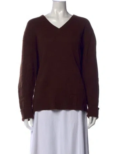 Pre-owned Sprwmn Cashmere V-neck Sweater In Brown