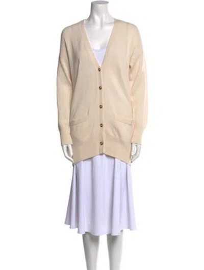 Pre-owned Sprwmn Cashmere V-neck Sweater In Neutral