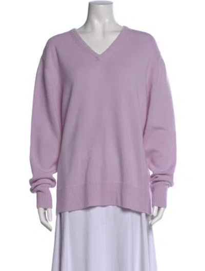 Pre-owned Sprwmn Cashmere V-neck Sweater In Purple