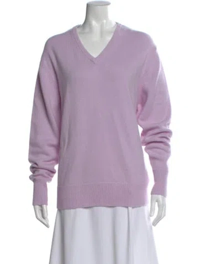 Pre-owned Sprwmn Cashmere V-neck Sweater In Purple