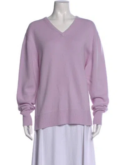 Pre-owned Sprwmn Cashmere V-neck Sweater In Purple