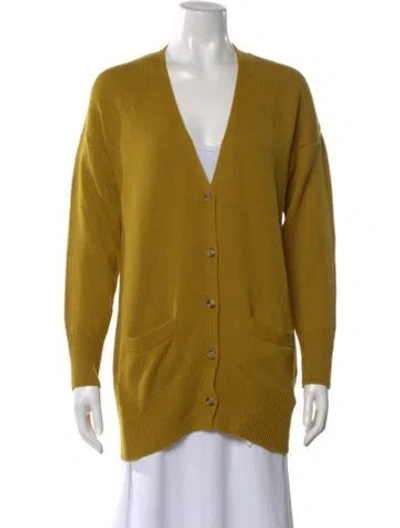 Pre-owned Sprwmn Cashmere V-neck Sweater In Yellow