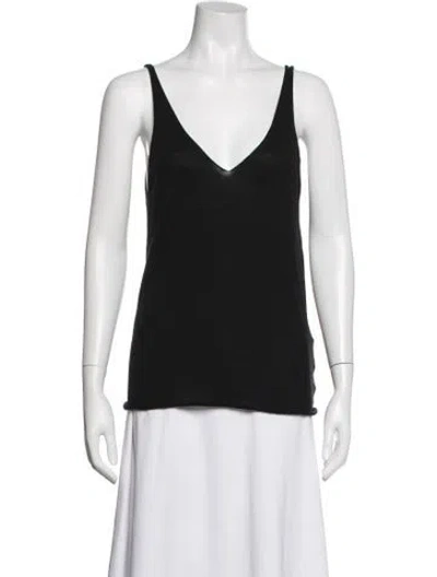 Pre-owned Sprwmn Cashmere V-neck Top In Black