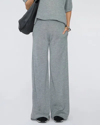 Sprwmn Cashmere Wide Leg Pants In Grey In Gray