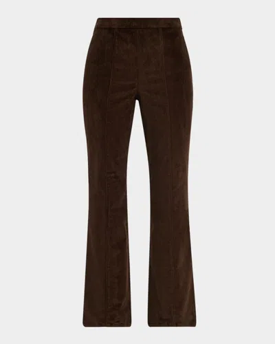 SPRWMN CORDUROY ANKLE FLARE PANTS WITH PRINCESS SEAMS
