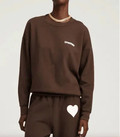 Sprwmn Cotton Logo Sweatshirt In Americano In Brown