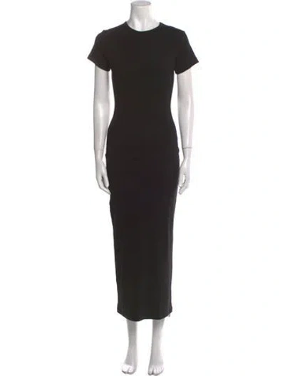 Pre-owned Sprwmn Crew Neck Long Dress In Black