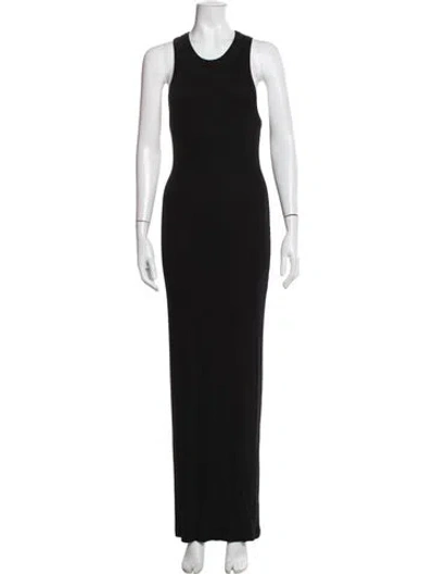 Pre-owned Sprwmn Crew Neck Long Dress In Black