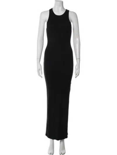 Pre-owned Sprwmn Crew Neck Long Dress In Black