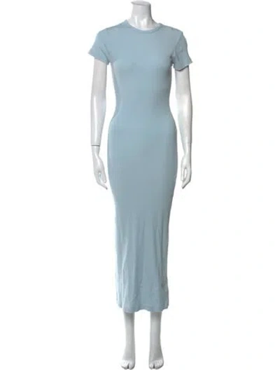 Pre-owned Sprwmn Crew Neck Long Dress In Blue