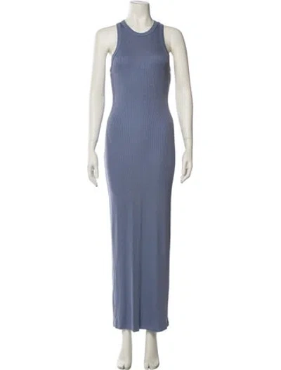 Pre-owned Sprwmn Crew Neck Long Dress In Blue