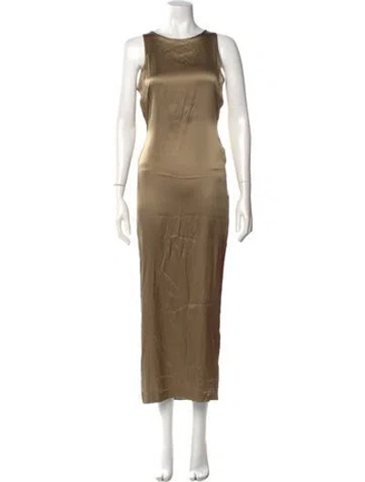 Pre-owned Sprwmn Crew Neck Long Dress In Neutral