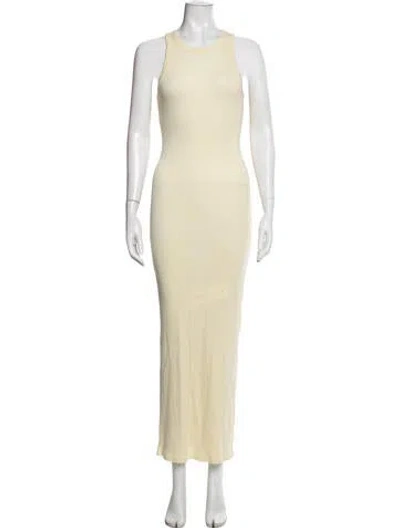 Pre-owned Sprwmn Crew Neck Long Dress In Neutrals