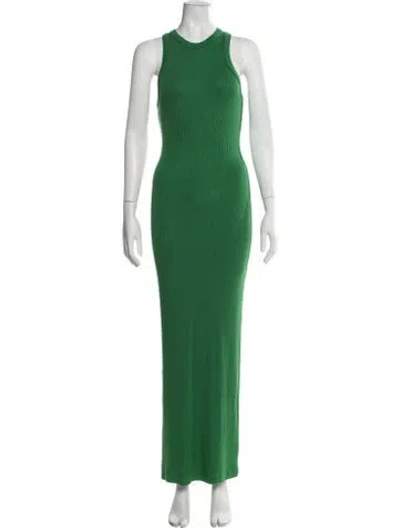 Pre-owned Sprwmn Crew Neck Long Dress W/ Tags In Green