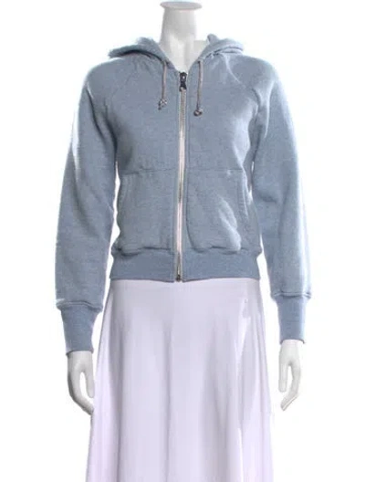 Pre-owned Sprwmn Crew Neck Long Sleeve Hoodie In Blue